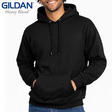 Gildan Heavy Blend Black Hoodie Unisex Fleece Pullover Sweatshirt Last Units NEW