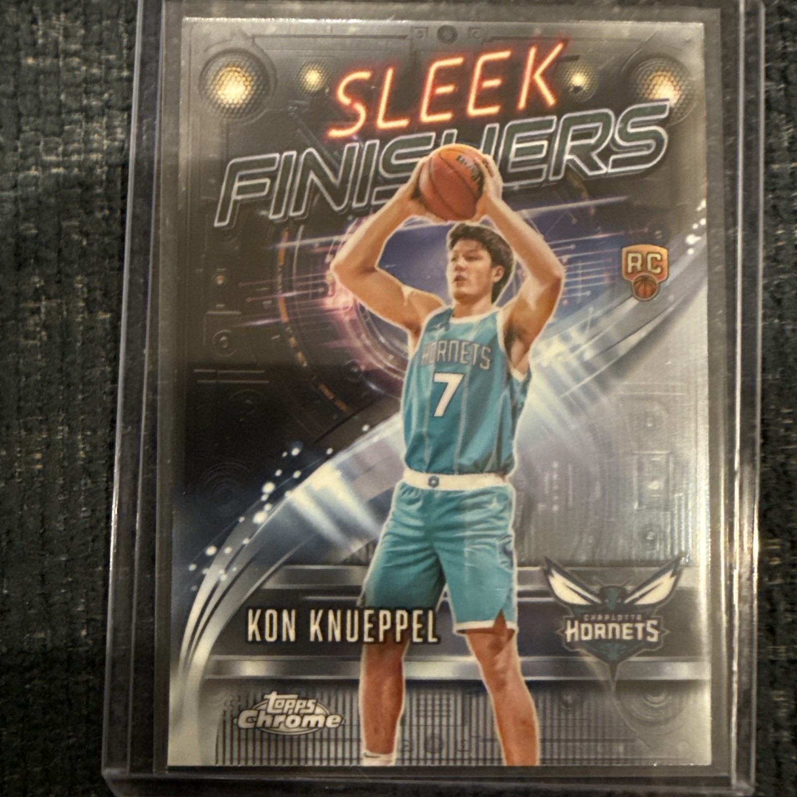 2025-26 Topps Chrome NBA Sleek Finishers Refractor Kon Knueppel RC Charlotte