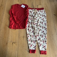 New With Tags Burts Bees Unisex Adult 2 Piece Christmas Pajama Set Multicolor M