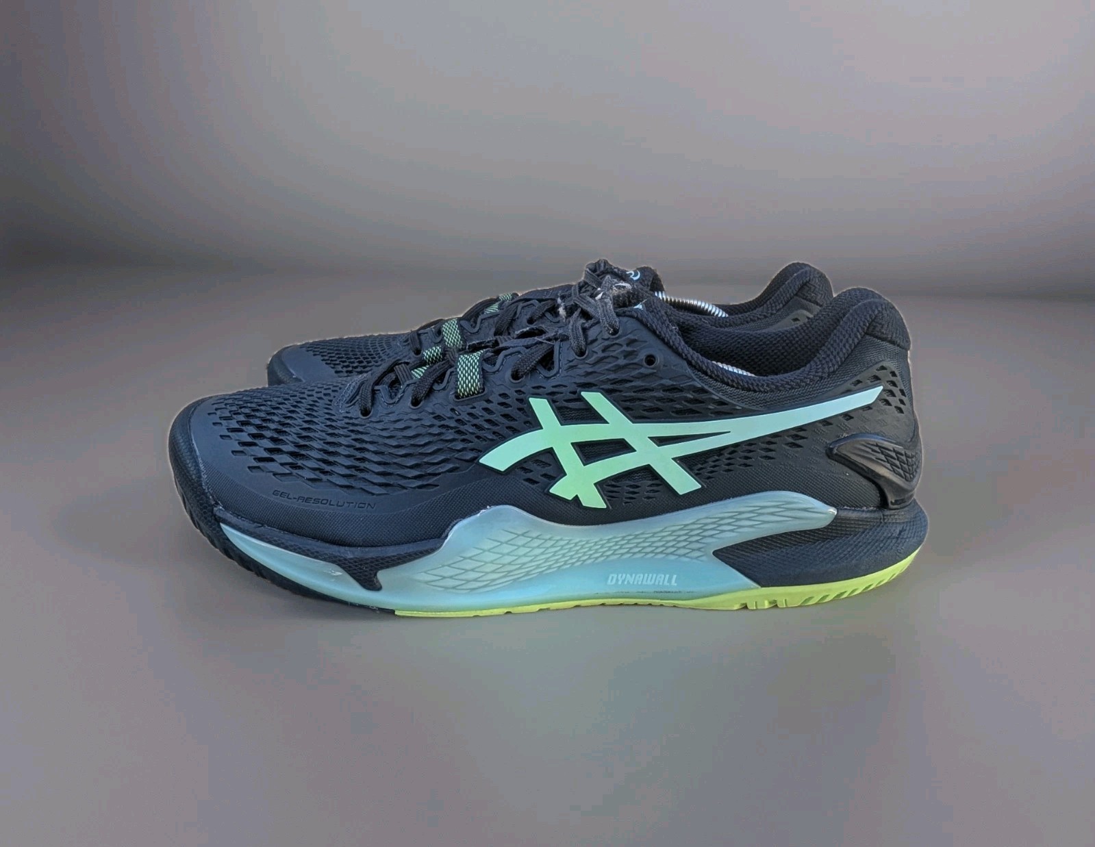 ASICS Gel-Resolution Dynawall Men's Tennis Shoes Black Green US 9.5