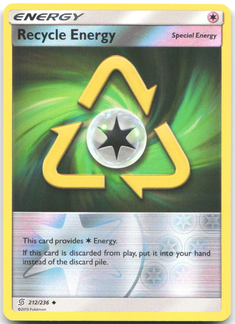 Recycle Energy 212/236 Uncommon Unified Minds Pokemon Reverse Holo LP