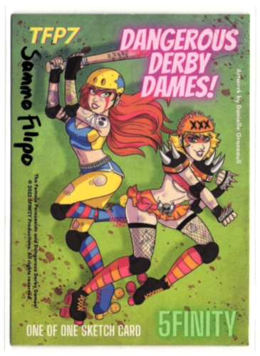 2022 5finity TFP7 Dangerous Derby Dames Sammo Filipo 1/1 Sketch Card - Picture 2 of 2