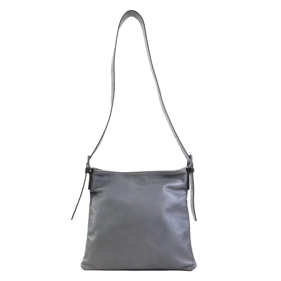 Bottega Veneta — Auth BOTTEGAVENETA Intrecciato Shoulder Bag Gray/Black Leather - 56285g