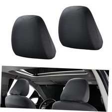 2 PCS Car Seat Headrest Cover, 9" x 10.6" Knitted 2 PCS 9" x 10.6" Black