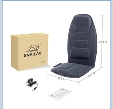 Snailax Back Massager Seat Cushion with Heat - Extra Memory Foam Support Pad