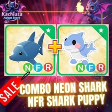 🦈Tiburón Neoón (NFR) + Combo Tiburón Cachorro ADopt M1e Mascota|Entrega Rápida/Tienda de Confianza