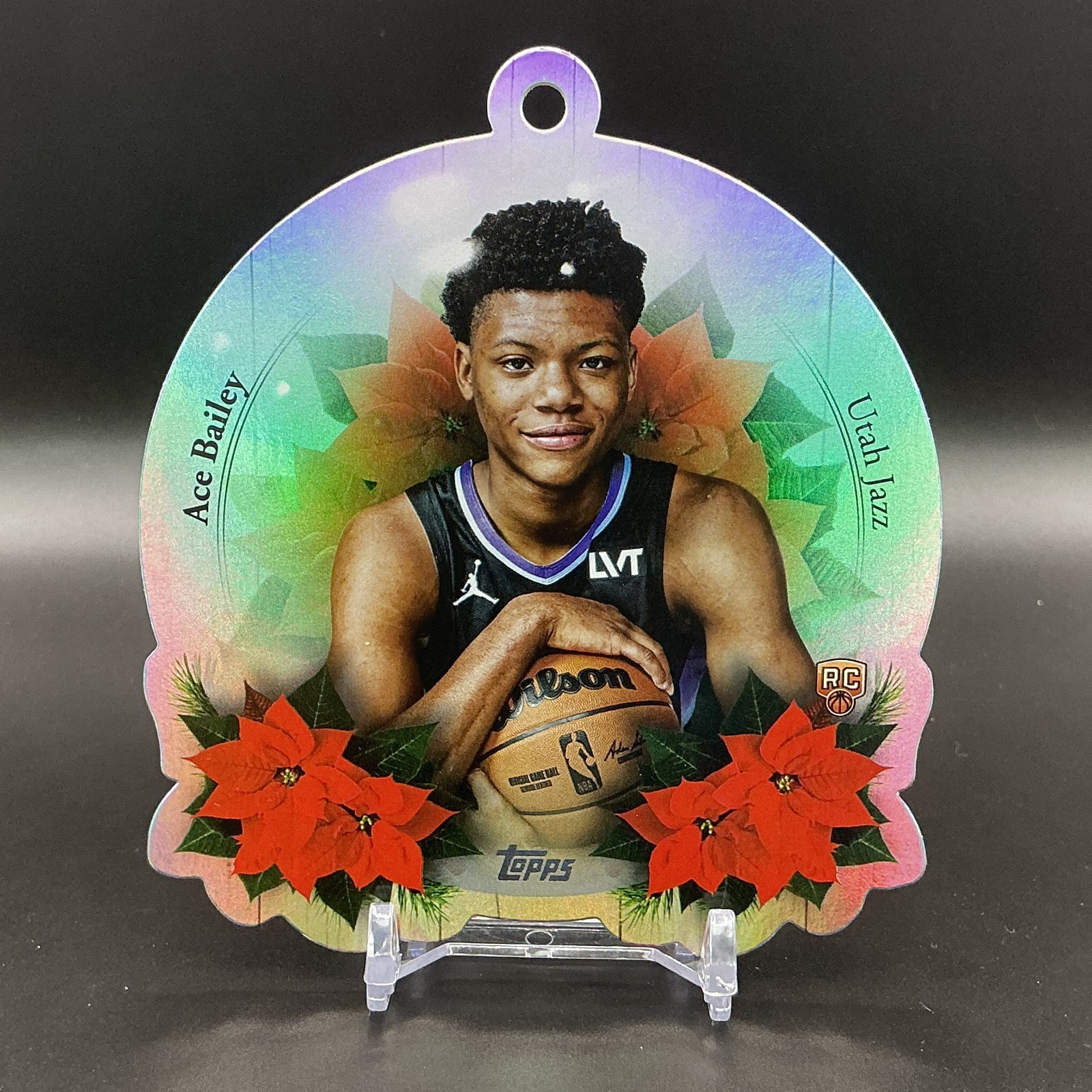 2025-26 Topps Holiday #DCO-AB Ace Bailey Die-Cut Ornament RC Utah Jazz