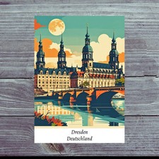 Retro Postcard Dresden - Vintage Style City View - Postcard