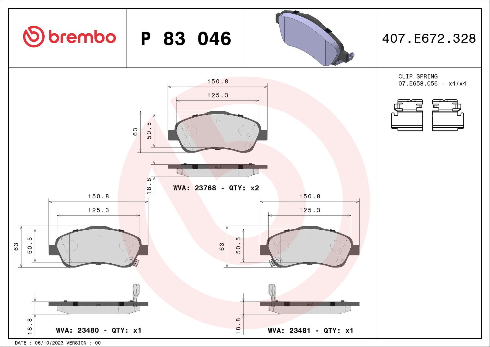 Brembo Bremsbelagsatz P 83, Vorne Größe 046 P 83 046 - Bild 5