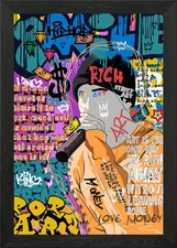 Pop art graffiti Framed Wall Art Poster Canvas Print Picture