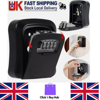Schlüssel Safe Box 4-stellig Wandmontage Außen Hochsicherheit Code Schloss-Aufbewahrungsset UK