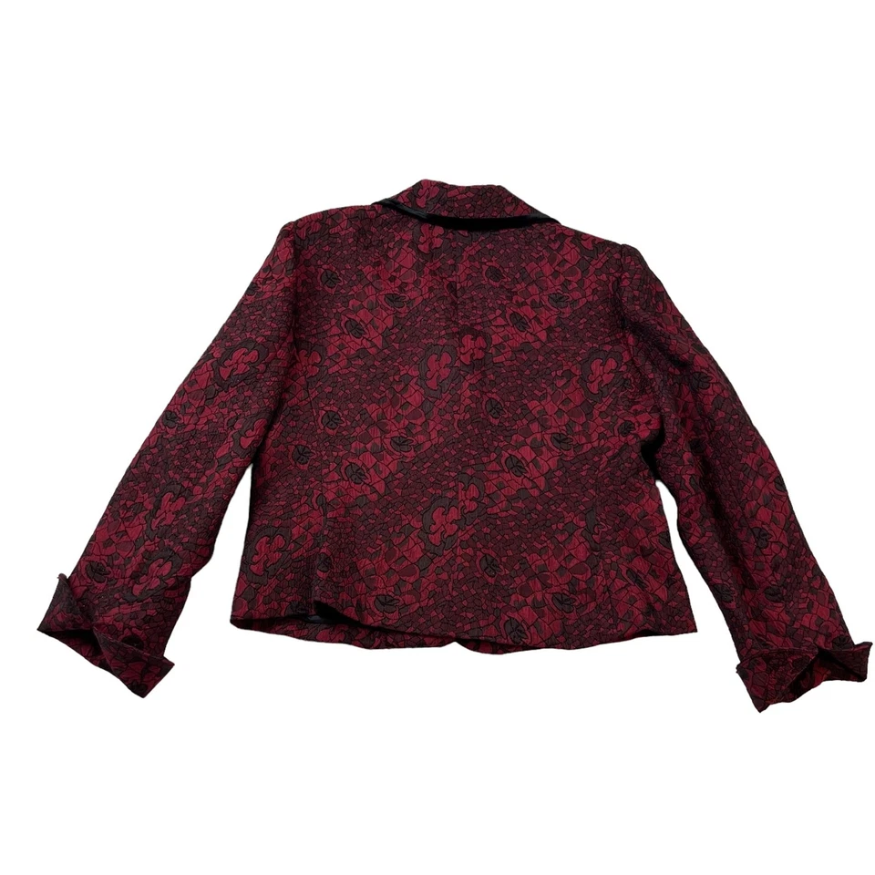 Studio 1 Sz 12  women’s blazer, jacket red & black brocade. professional  #1184 - Image 2 of 4