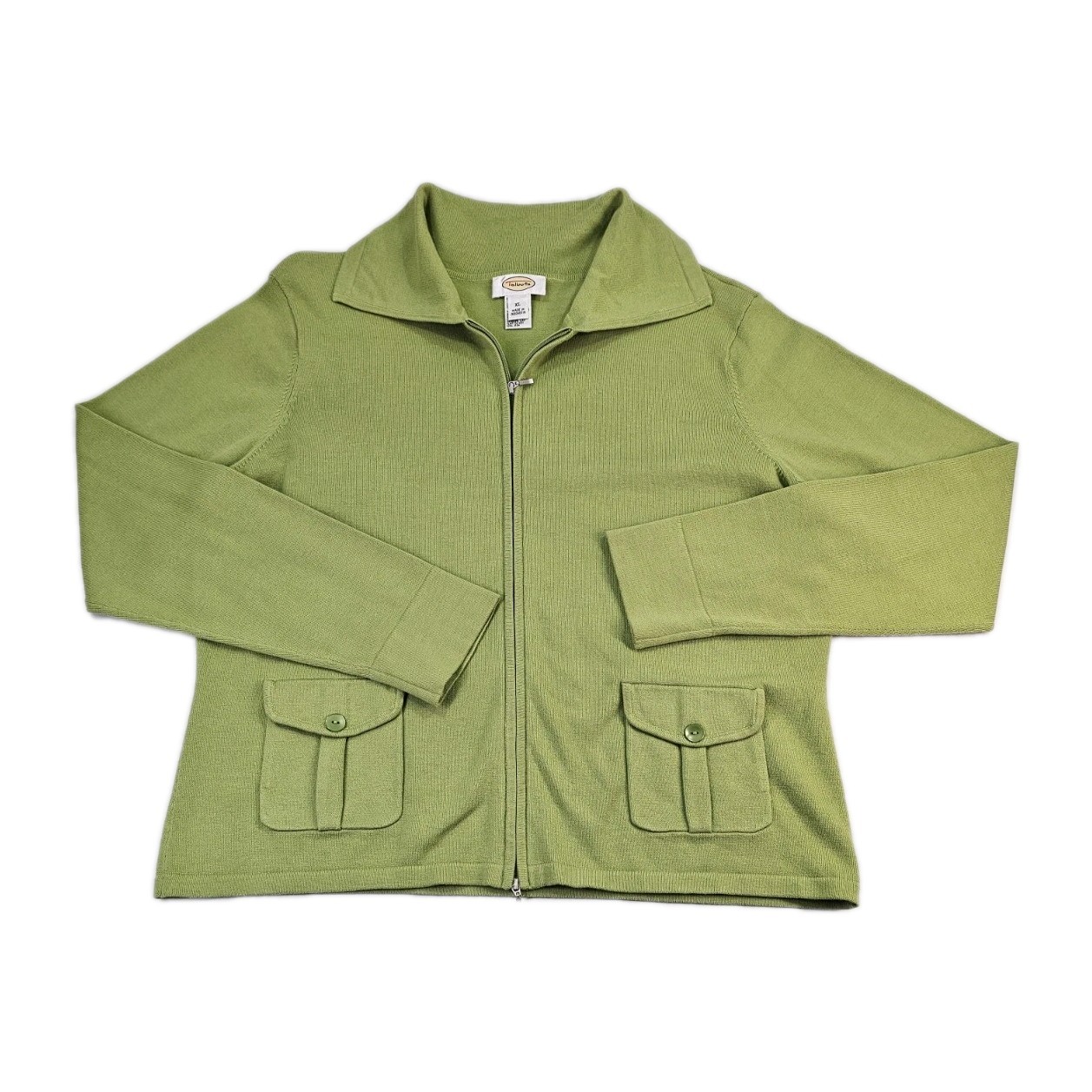 Talbots Full Zip Front Flap Patch Pockets Cardiga… - image 1