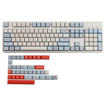138 Keys Blue White Orange Salmon MDA Profile Dyesubs PBT Keycap Set