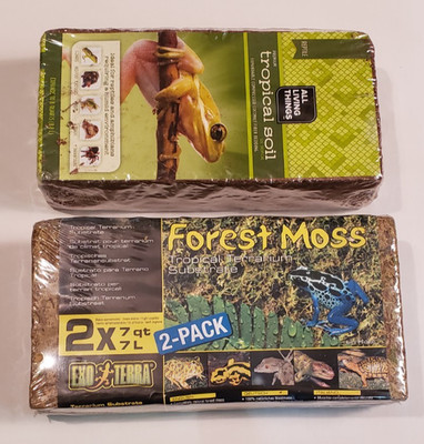 Tropical Soil/Forest Moss Terrarium Lot NEW/SEALED Exo-Terra All Living Things