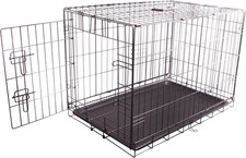 Durable, Foldable Metal Wire Dog Crate with Tray, Single Door, 30 X 19 X 21 Inch
