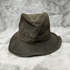 Indiana Jones Hat Cap Medium Fedora Brown Faux Leather Adventure Wear Disney