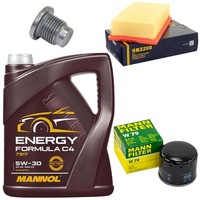 MotoröL Filter Set 5W30 5 Liter + ÖLablassschraube FüR Renault Clio III 1.5 Dci