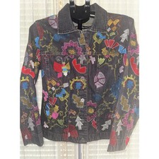 Vintage Y2k 90s Era Multiples Embroidered Denim Jacket