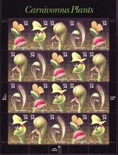 #3528-31 CARNIVOROUS PLANTS.  MINT SHEET.  F-VF NH. BCV $20