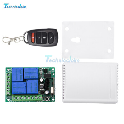 AC90-220V 433Mhz 4CH Relay Module Remote Control Receiver RF Wireless Switch