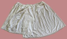 2 Vintage White Half Slips SZ XL Perfectform First Lady Lace Trim Nylon USA