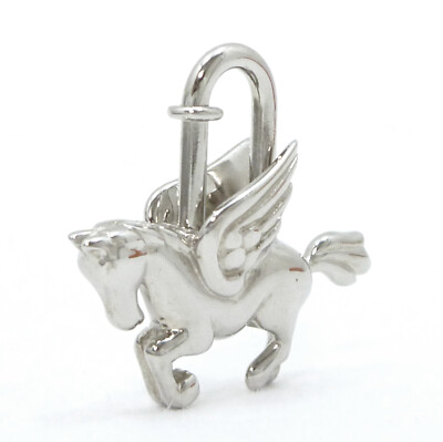 HERMES シルバー　ペガサス　チャーム Authentic HERMES Pegasus Motif Cadena Lock Bag Charm Silver Brass