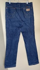 Wrangler Mens Jeans 936DEN Dark Blue High Rise Straight Nearly New, EUC 36X34