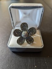 rhinestone flower stretch ring size 5-8