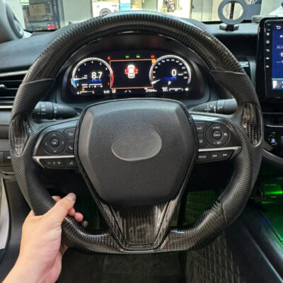 Customzied Real Carbon Fiber Leather Steering Wheel Fit for Toyota Camry 2018-23