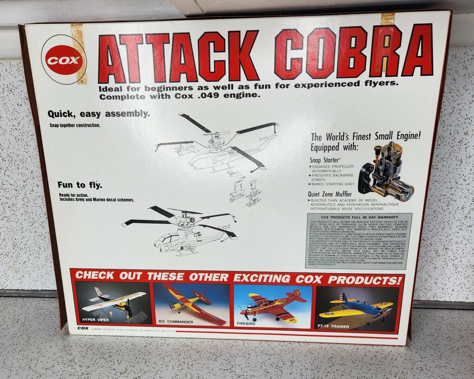 Cox 049 ATTACK COBRA New Never Flown New Open Box Sealed Inside - Image 3 of 4