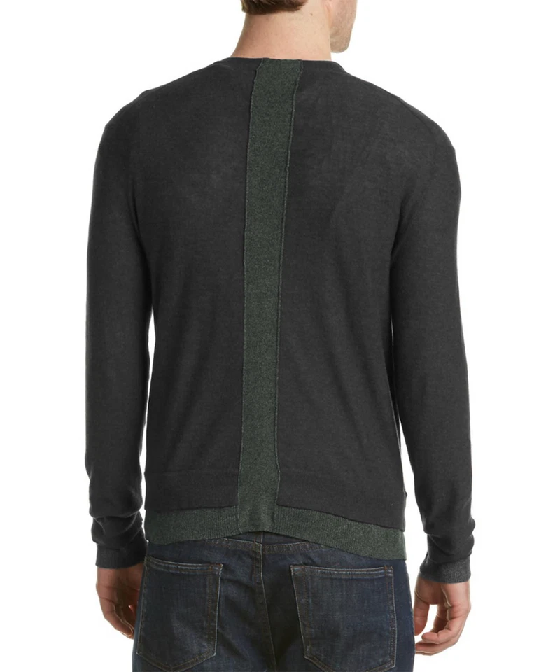 NEW MENS INHABIT CHARCOAL GREY CARDIGAN SWEATER XXL $225 - Image 2 of 2