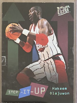 rare hakeem olajuwon cards HAKEEM OLAJUWON, SUPER RARE ! '92 KELLOGG'S COLLEGE GREATS CARD, HALL OF FAMER