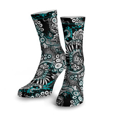 Spacefish Army Dive Socks - Electric Blue Octofloral