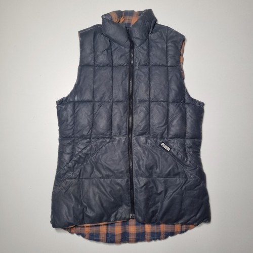 Puffa Größe kleine Körperwärmerweste Damen blau/schwarz mit durchgehendem Reißverschluss