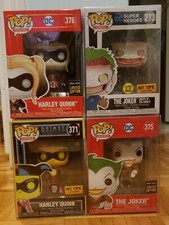 Funko POP! Lot DC Harley Quinn & The Joker exclusives with protectors!