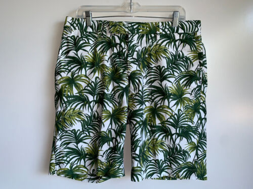 RLX RALPH LAUREN Men's Green & White Leaf Print Golf  Shorts Size 34 - Picture 1 of 8