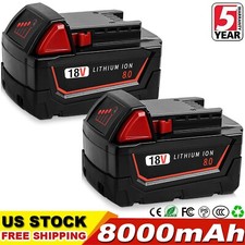 2Pack For Milwaukee For M18 LITHIUM XC 8 Ah Extended Capacity Battery 48-11-1880