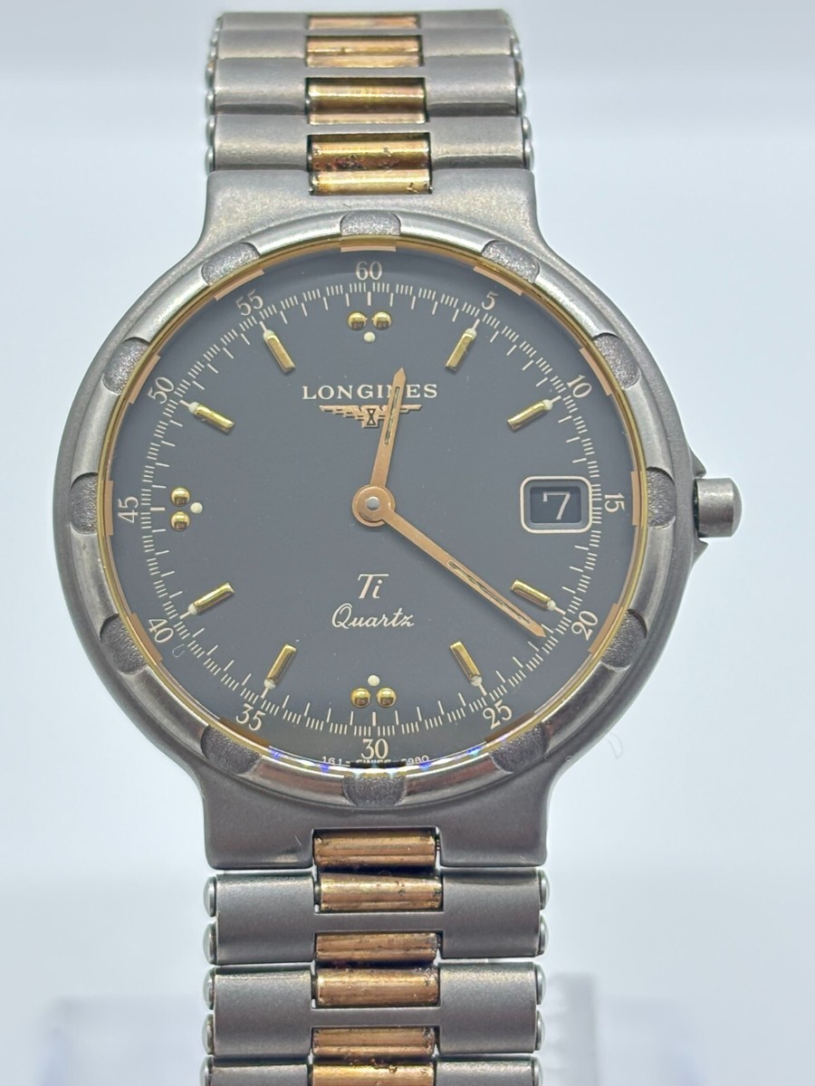 Exc+5] Longines Conquest Ti L161.2 Gray Dial Quartz Date Men's