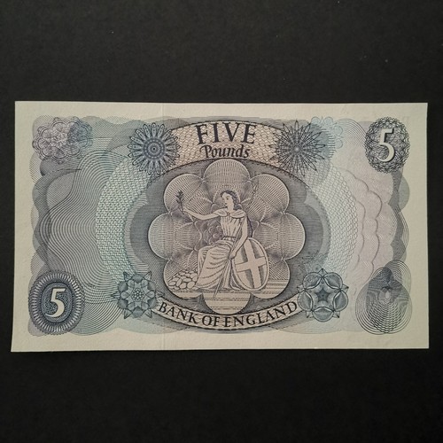 BILLET 5 POUNDS 1963 1966 JQH ELIZABETH II ROYAUME UNI / UNITED KINGDOM BANKNOT - Picture 2 of 2