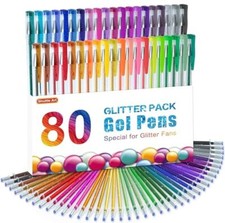 80 Pack Glitter Gel Pens 40 Colors Glitter Gel Pens Set with 40 Refills for A...