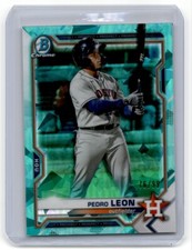 2021 Bowman Chrome Prospects Aqua Sapphire Variation Pedro Leon #BCP-189 76/99