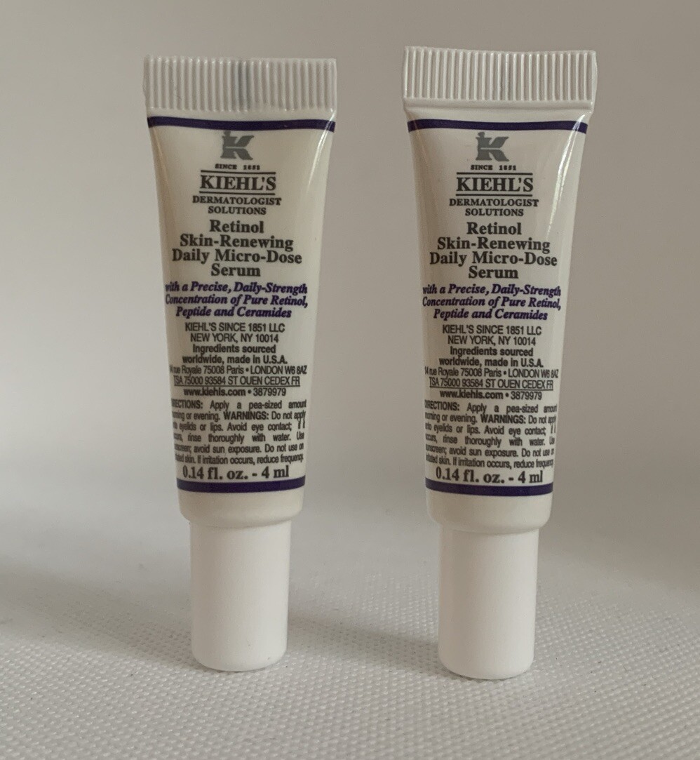 2x Kiehl’s Retinol Skin Renewing Daily Micro Dose Serum w/Pure Retinol 4mL