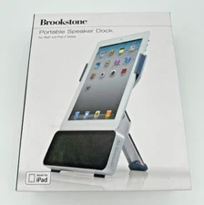 Brookstone Portable Speaker Docking Station for Apple iPad, iPad 2, New Open Box