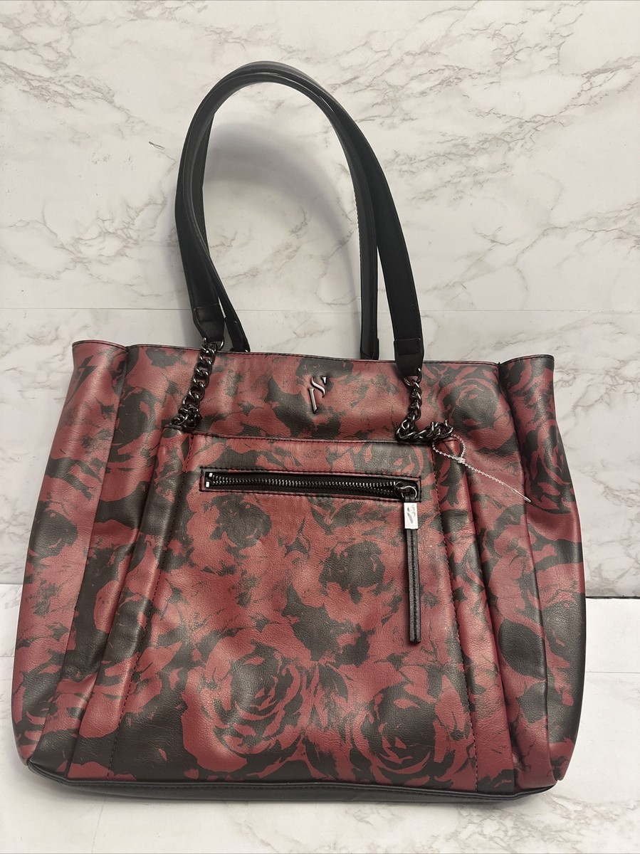 Simply Vera by Vera Wang Signature Large Hand Bag Deep Red & Black