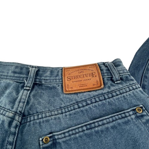Vintage 90s STRUCTURE Denim Jeans 33x32 Actual Relaxed Fit Straight Leg USA - Picture 9 of 9