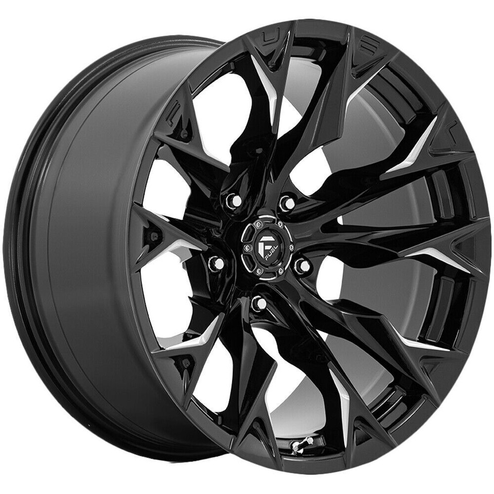 Fuel D803 Flame 20x10 6x5.5/6x139.7 18 Gloss Black Milled Wheels(4