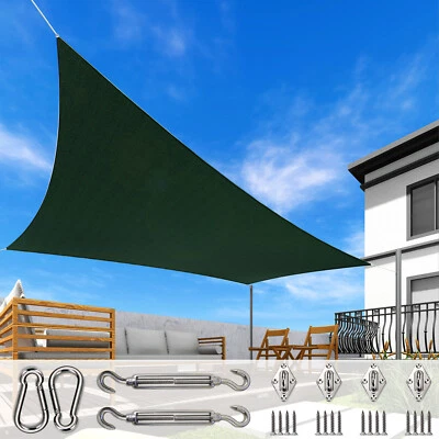 WINDSCREEN4LESS Customize Green Rectangle Sun Shade Sail Fabric Awning Top Canopy 5'-24' Kit 8