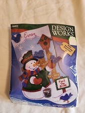 Design Works Felt Christmas Snowman Birds Stocking 16" Kit 5087