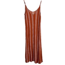 Forever 21 Dress Women Size Small Midi Dress Terracotta White